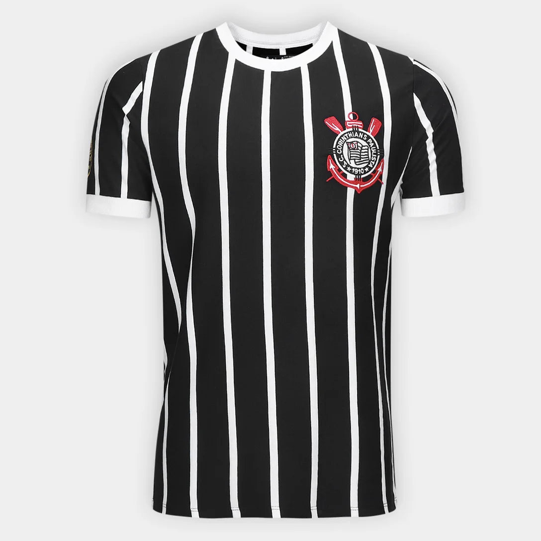 Camiseta Corinthians Coimbra Retrô Masculina - Preto