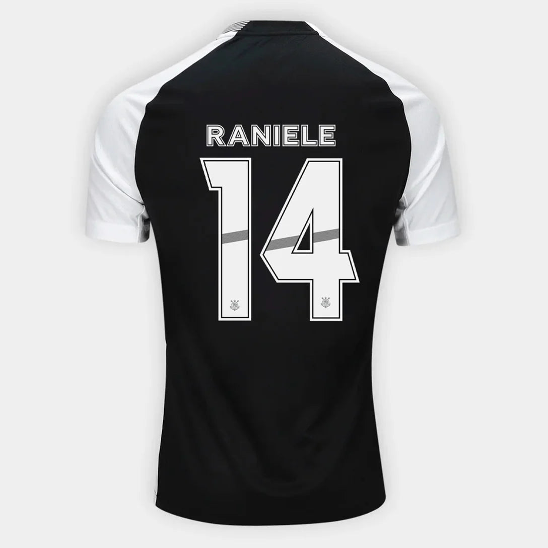 Camisa Corinthians II 25/26 Raniele N° 14 Torcedor NK Masculina - Preto+Branco